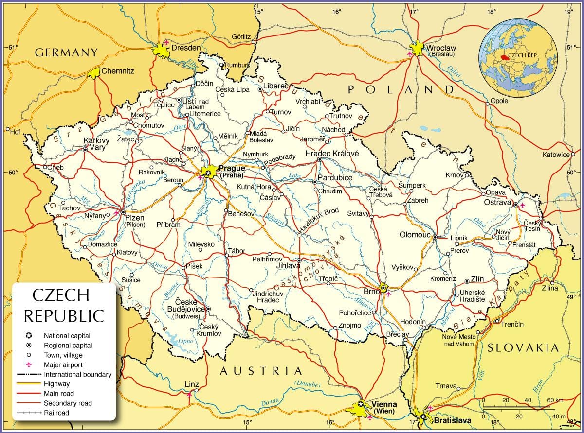 republiky československé mapě