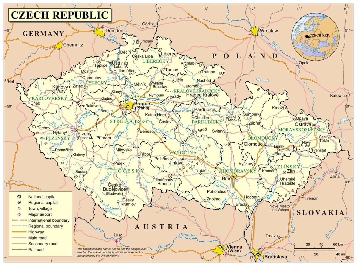 mapa Česka