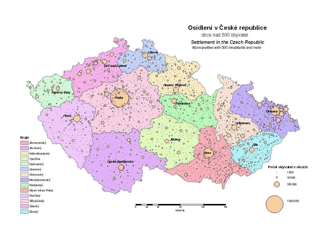 Česko obcí mapě