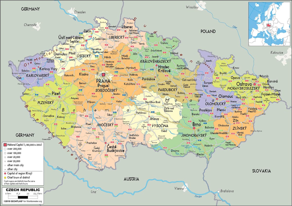politická mapa české republiky