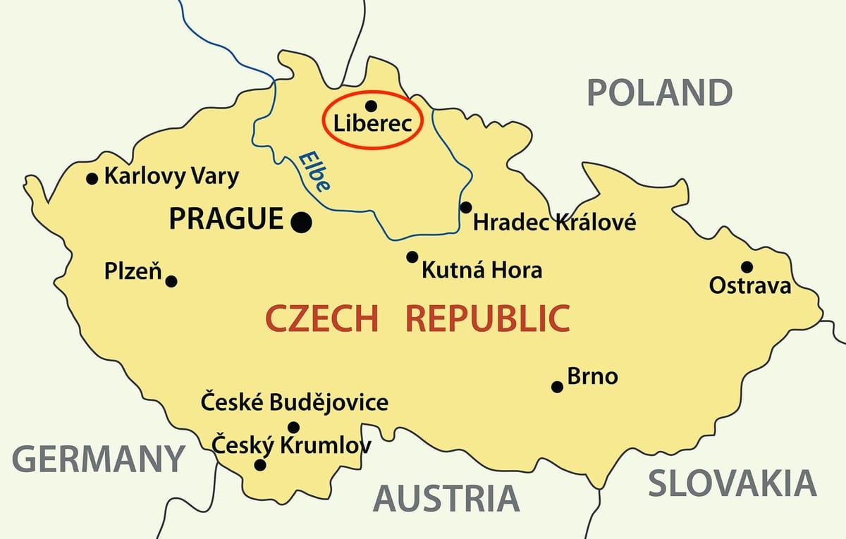 mapa Liberec česká republika