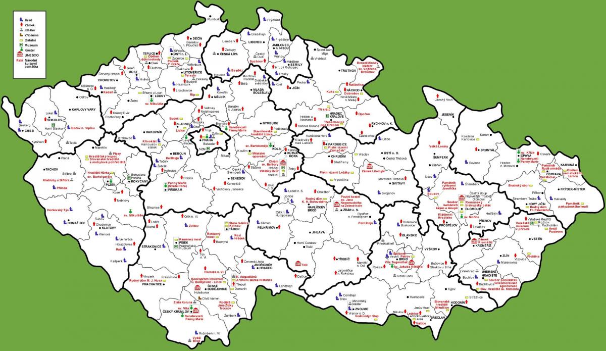 Česko atrakce mapa