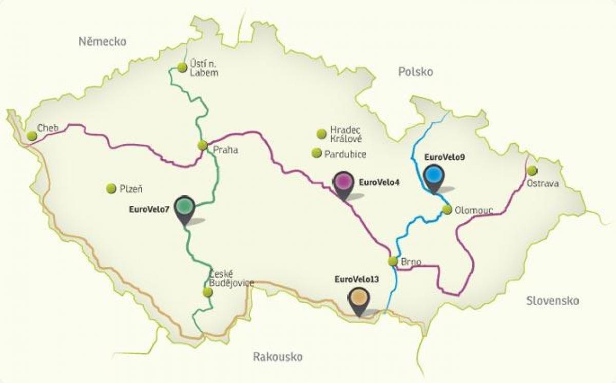 Česko cyklistické mapě