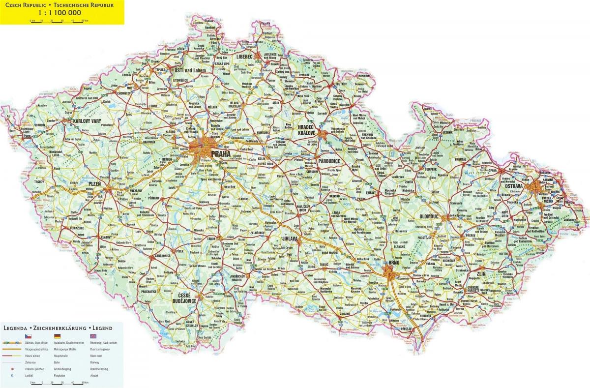 Česko transporty mapě