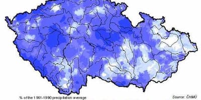 Česko déšť mapě