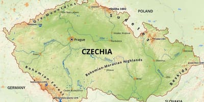 Česko horách mapa