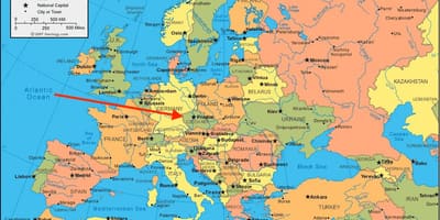 Mapa české republiky v Evropě