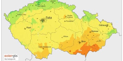 Česko sluníčko mapě