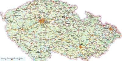 Česko transporty mapě