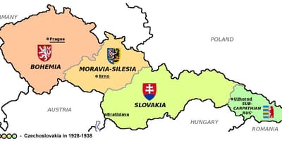 Mapa Československa roku 1938