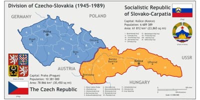 Mapa Československa roku 1945