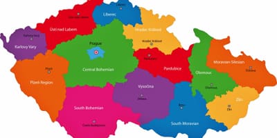 Česko regiony mapě