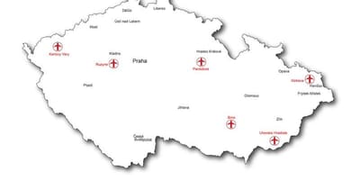 Česko letišť mapě