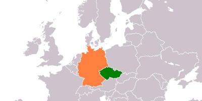 Mapa české republiky a Německa