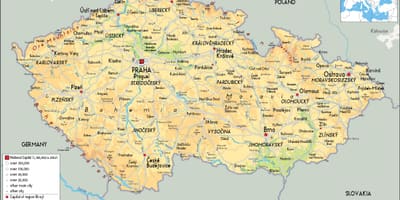 Mapa Rakouska a české republiky